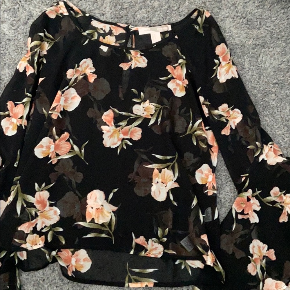 Sheer floral top